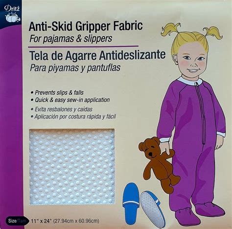 Dritz Anti-Skid Gripper Fabric For Pajamas & Slippers 11" x 24"